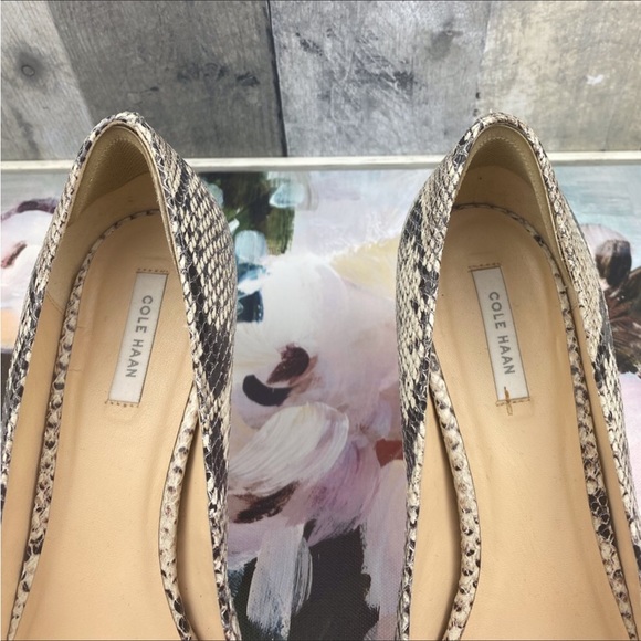 Cole Haan Harlow Snakeskin Embossed Leather Heels Size 9.5 - Picture 4 of 14